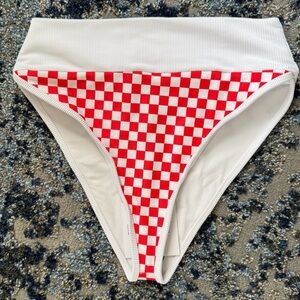 Beach Riot 🫐 Red and White Checkered Bikini Bottom